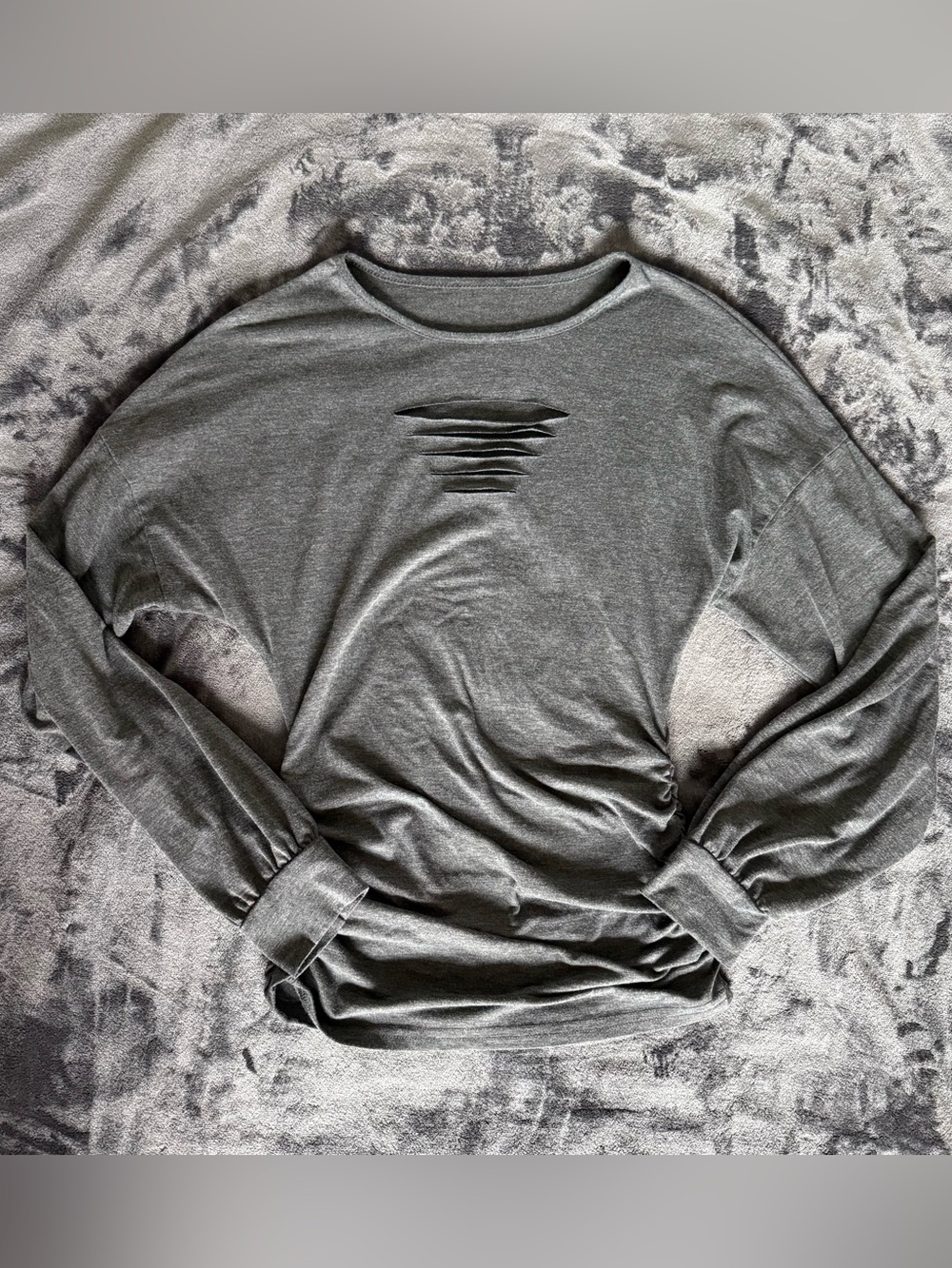 Women’s Distressed Long Sleeve Tee - Gray